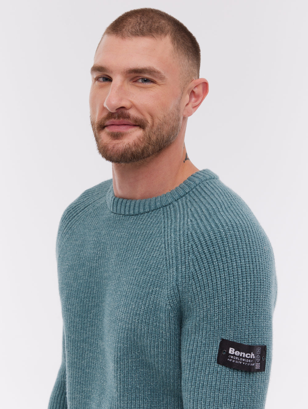 Molna Raglan Sleeve Crew Neck Sweater - Green