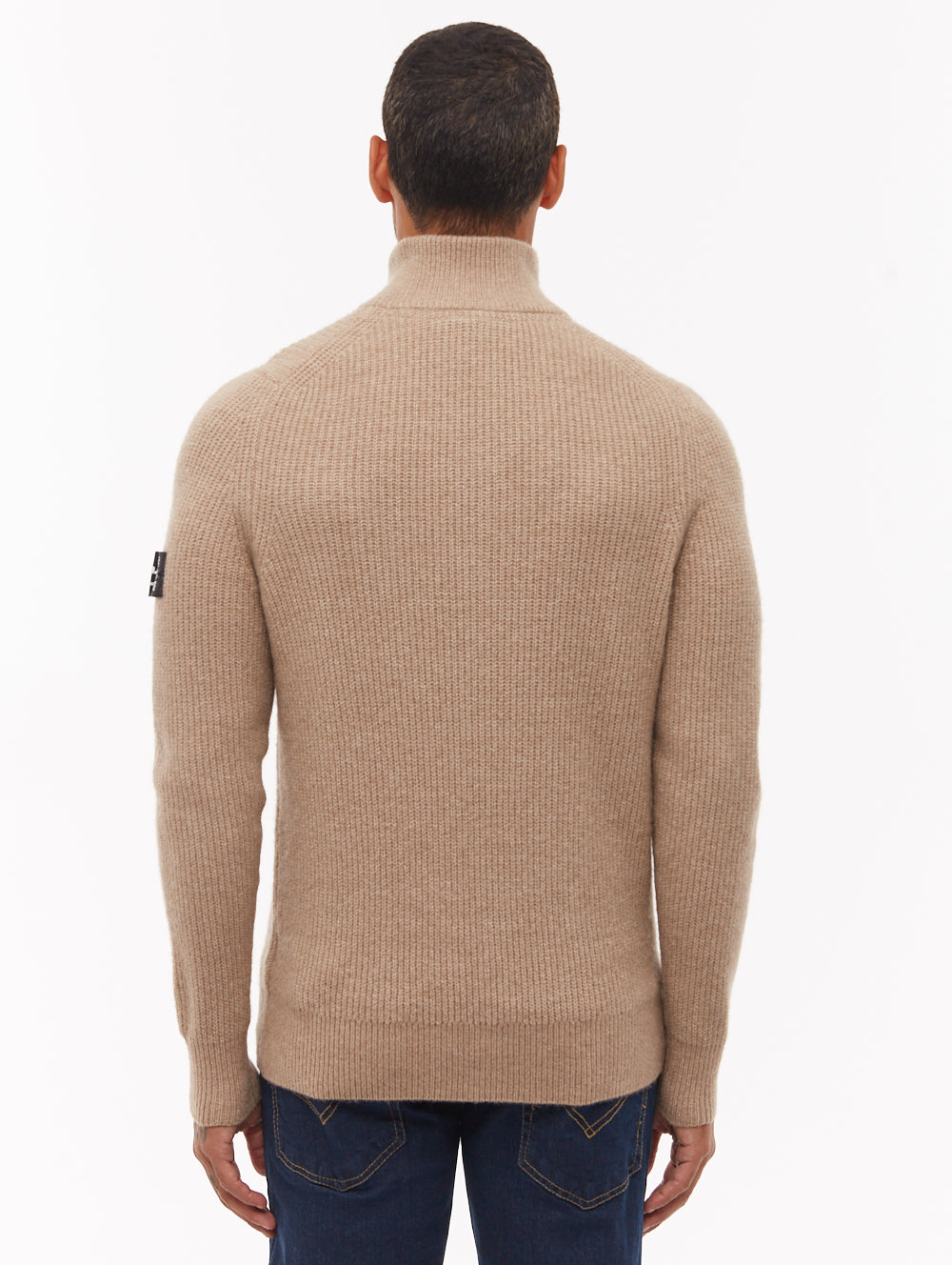 Yanta Quarter-Zip Funnel-Neck Sweater - Beige