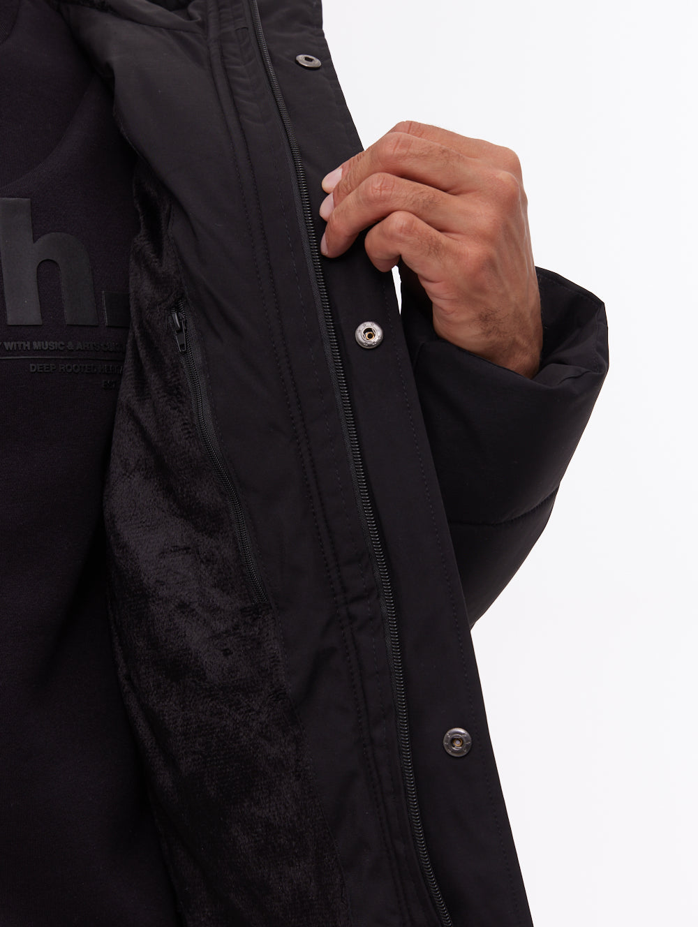 Voroni Hooded Puffer Jacket - Black