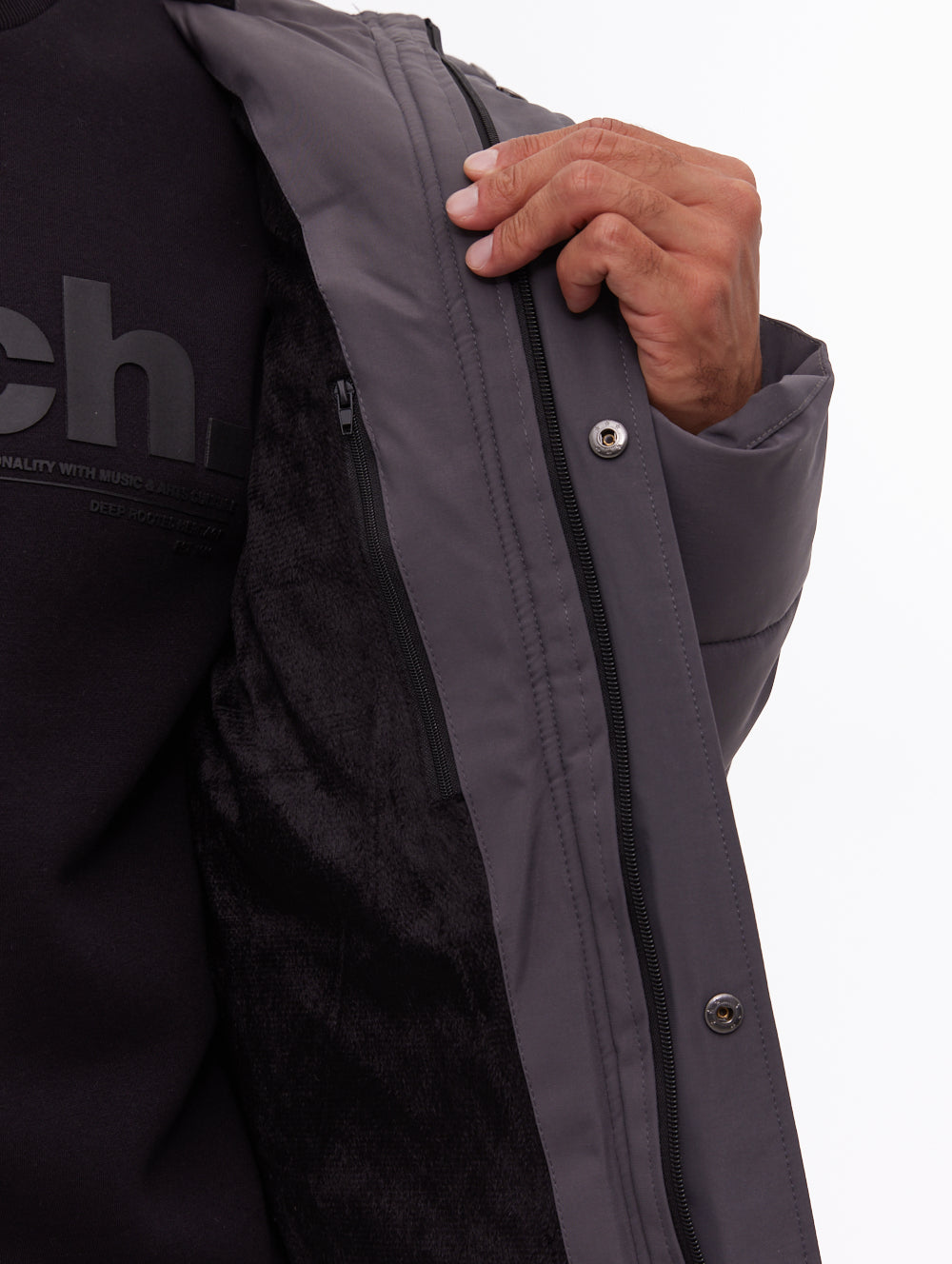 Voroni Hooded Puffer Jacket - Grey