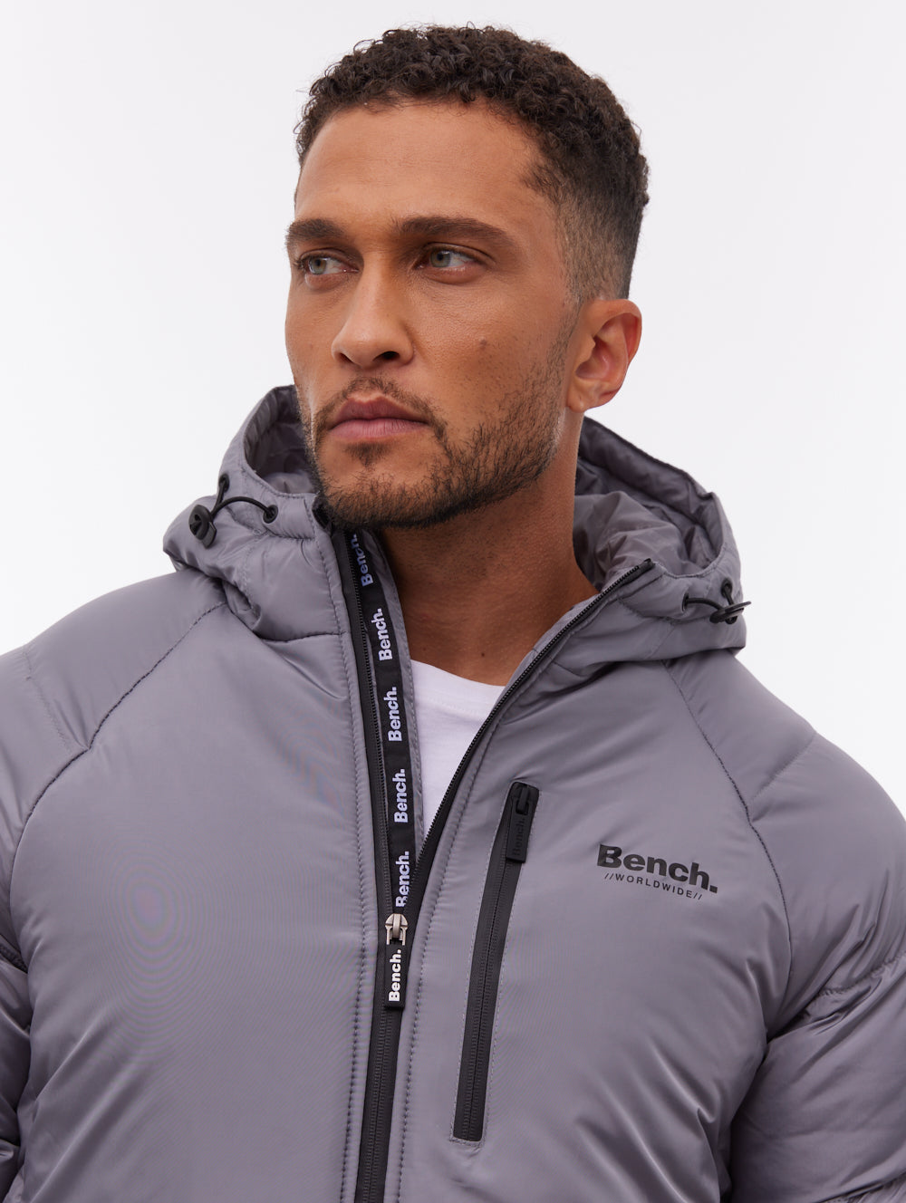 Rafera Hooded Puffer Jacket - Grey