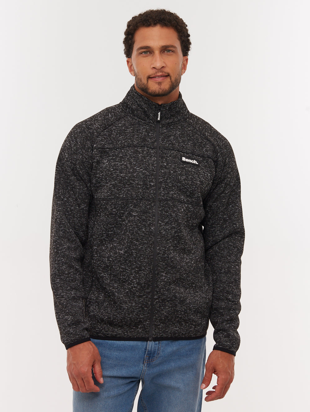 Middeo Funnel-Neck Zip-Up - Black