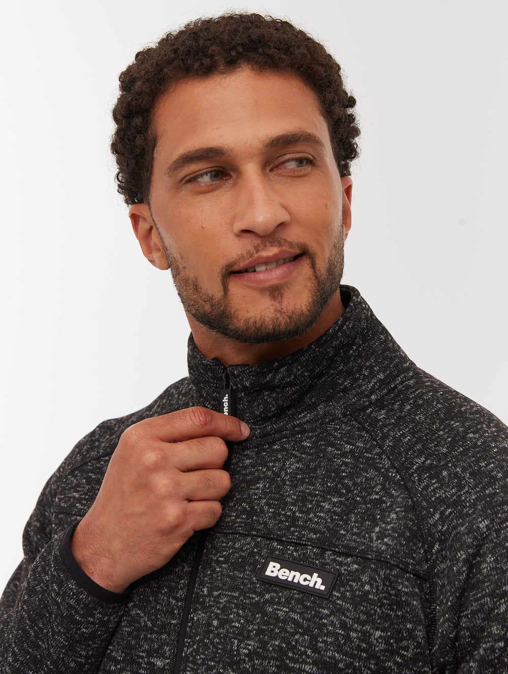 Middeo Funnel-Neck Zip-Up - Black