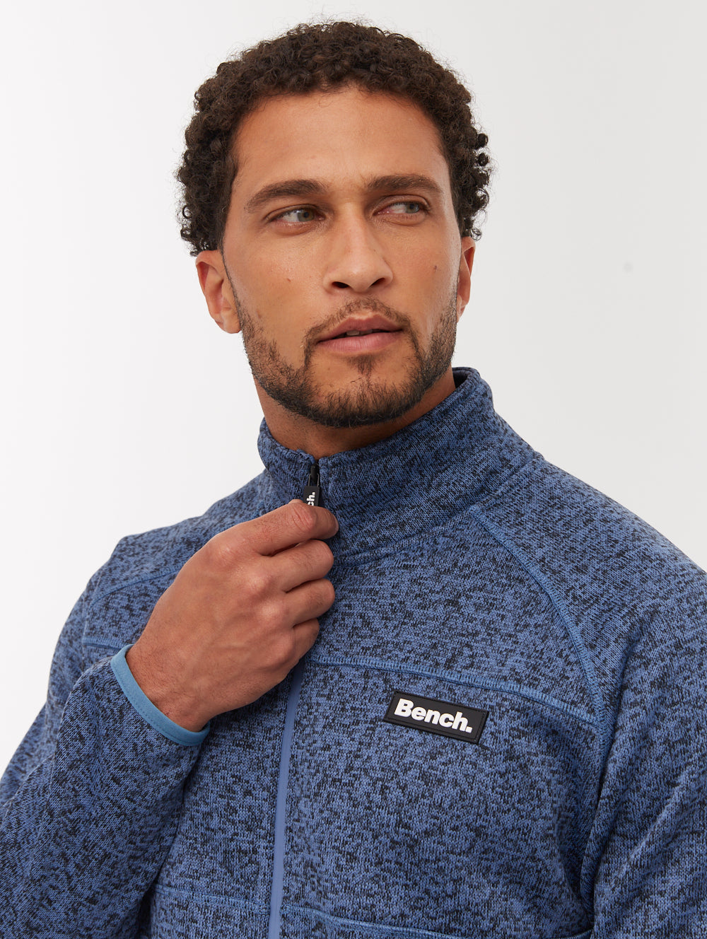 Middeo Funnel-Neck Zip-Up - Blue