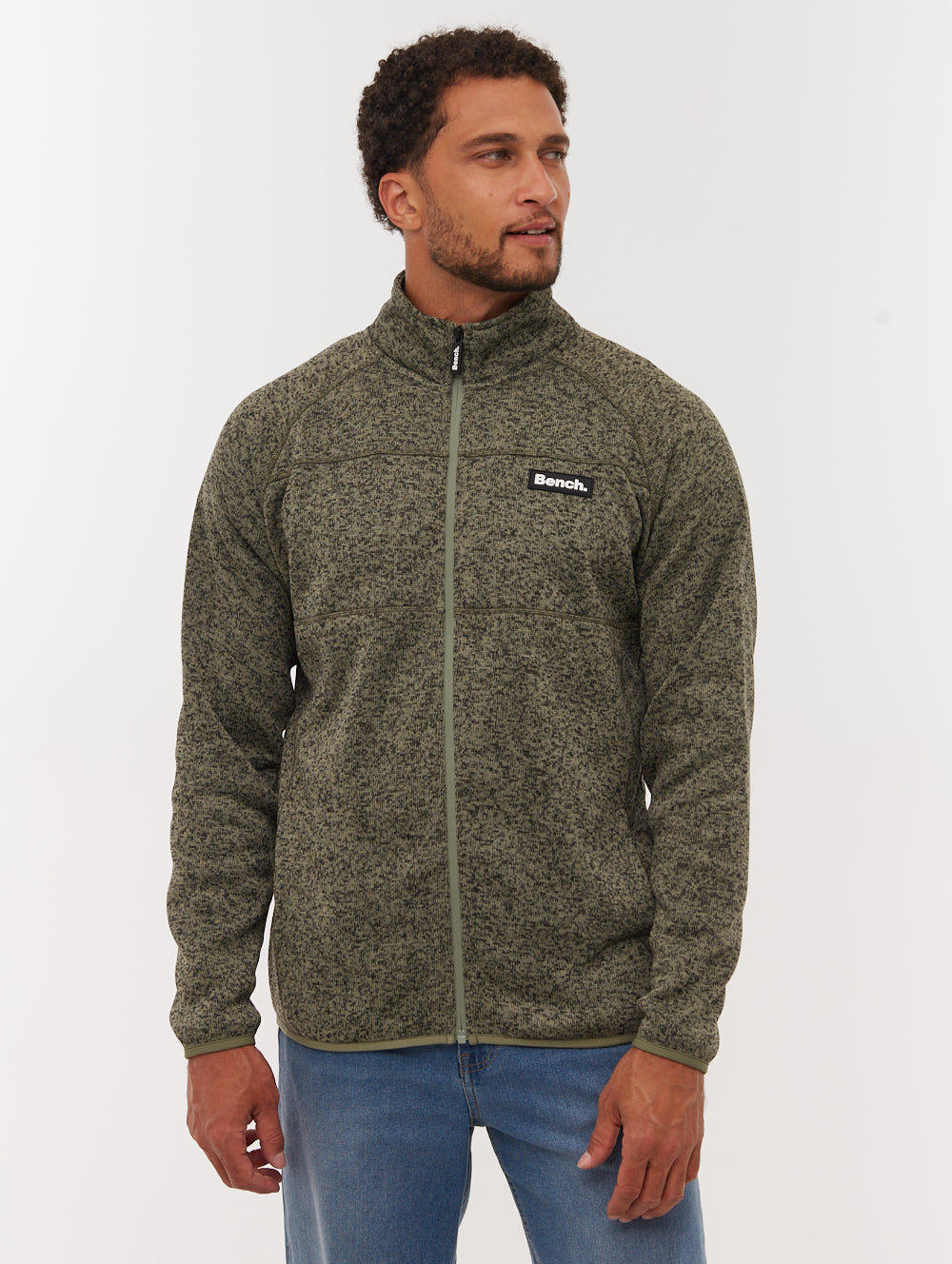 Middeo Funnel-Neck Zip-Up - Green