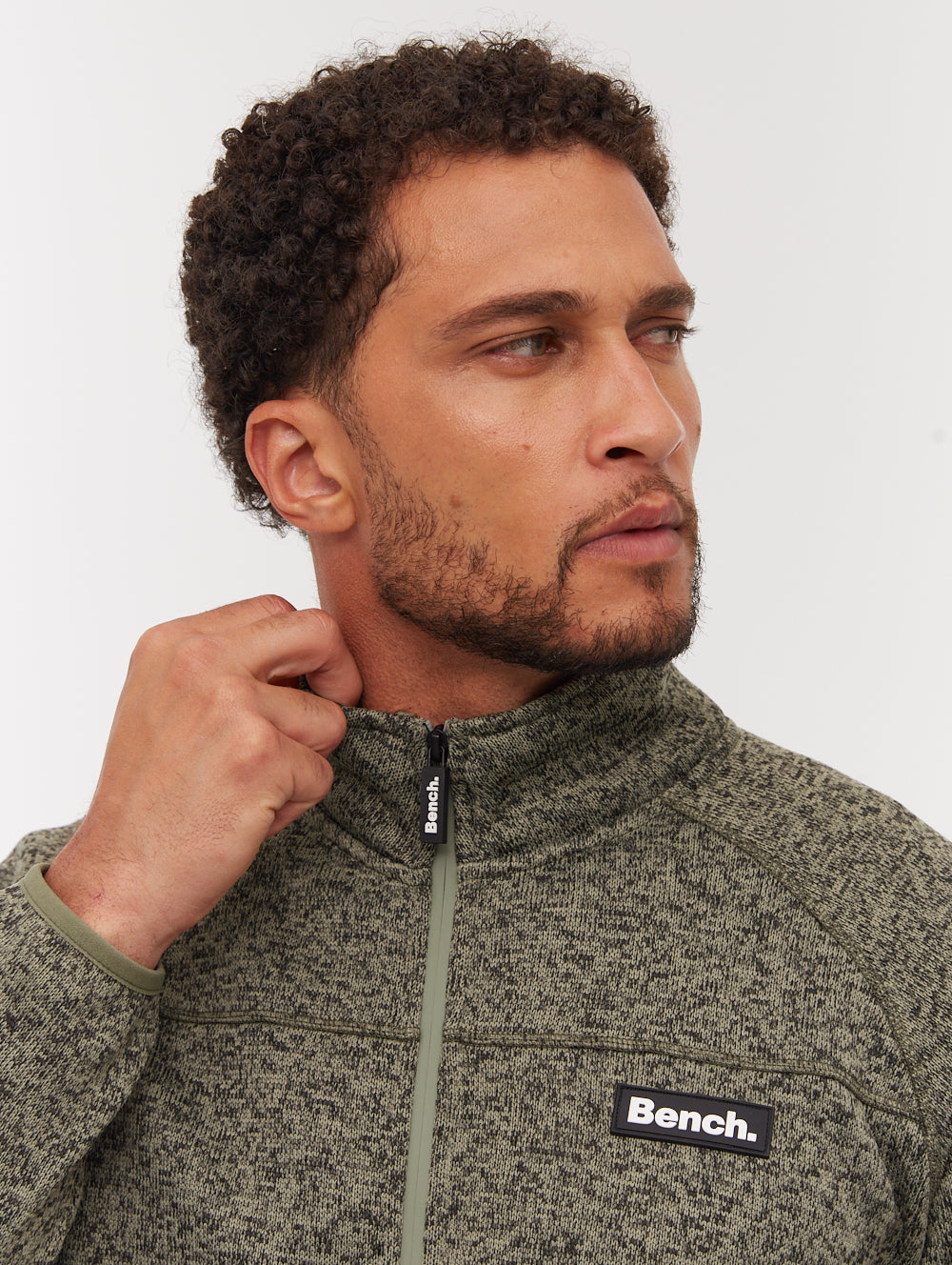 Middeo Funnel-Neck Zip-Up - Green