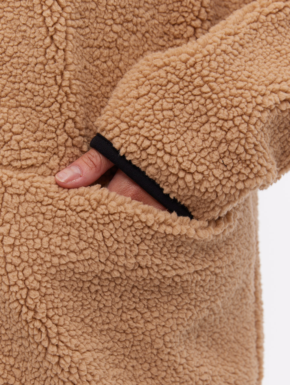 Riah Funnel-Neck Zip-Up - Beige