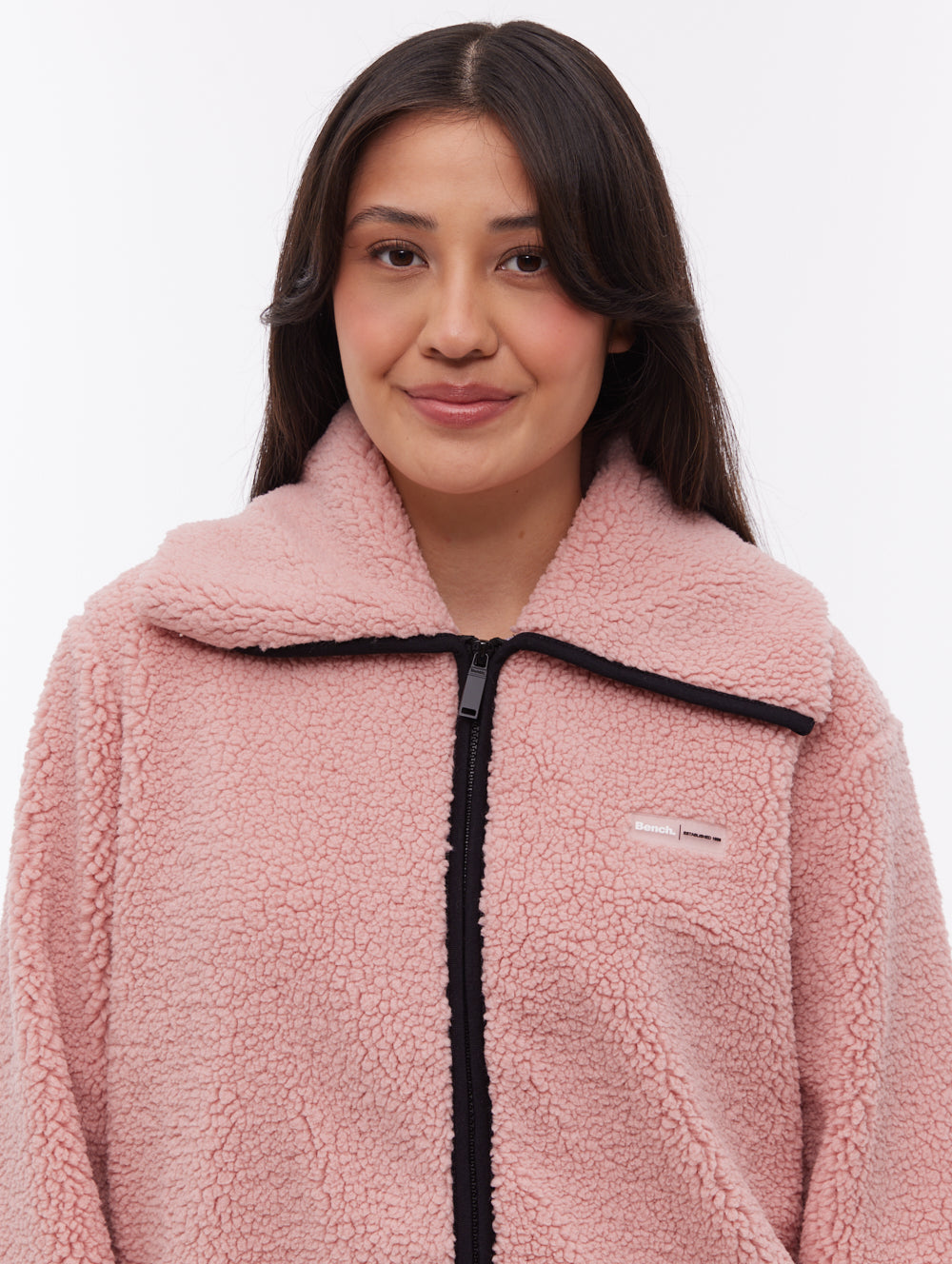 Riah Funnel-Neck Zip-Up - Pink