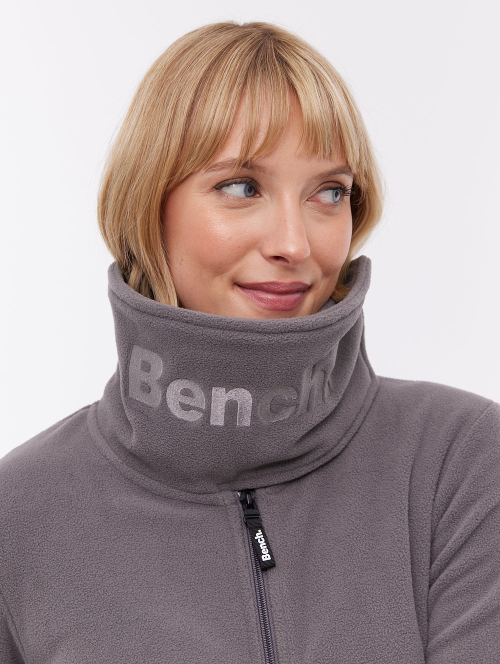 Bridgit Maxi Wrap Neck Zip-Up - Grey