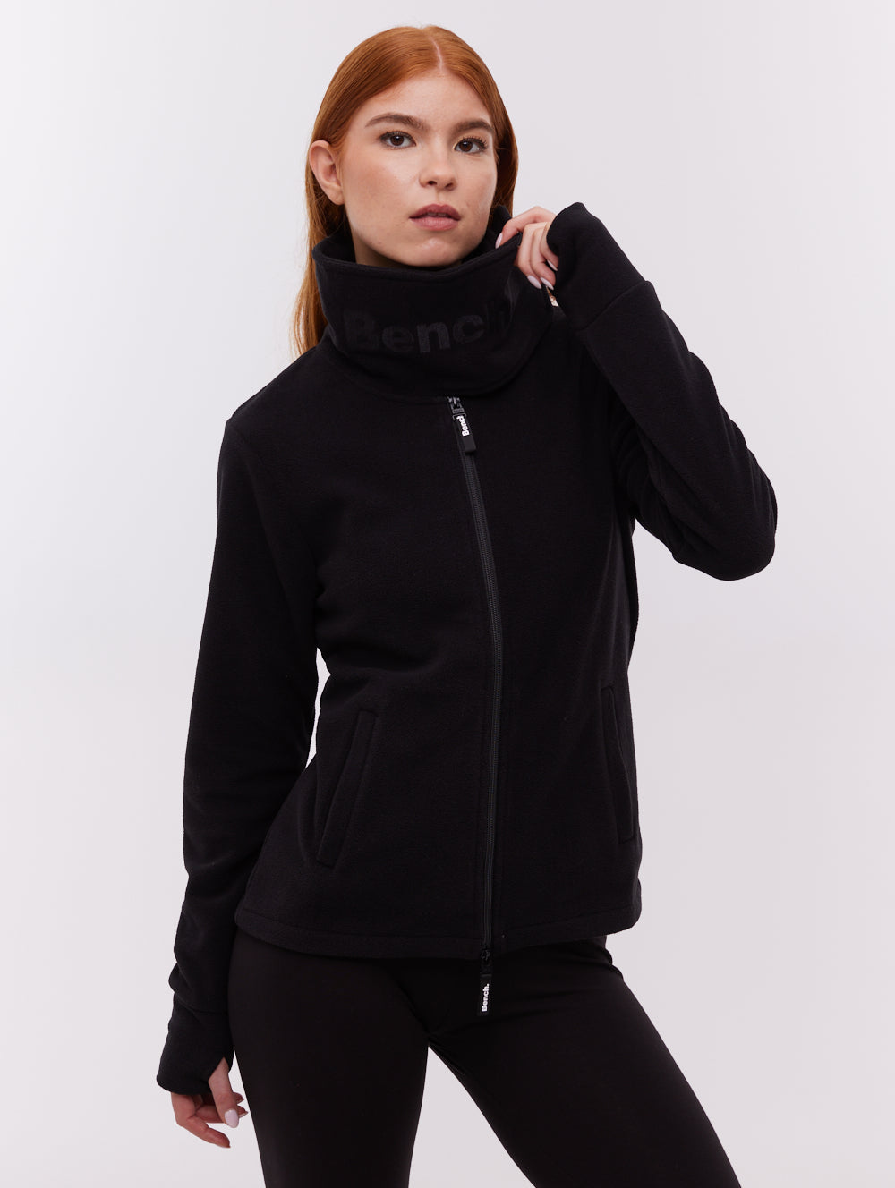 Heska Wrap-Neck Zip-Up - Black
