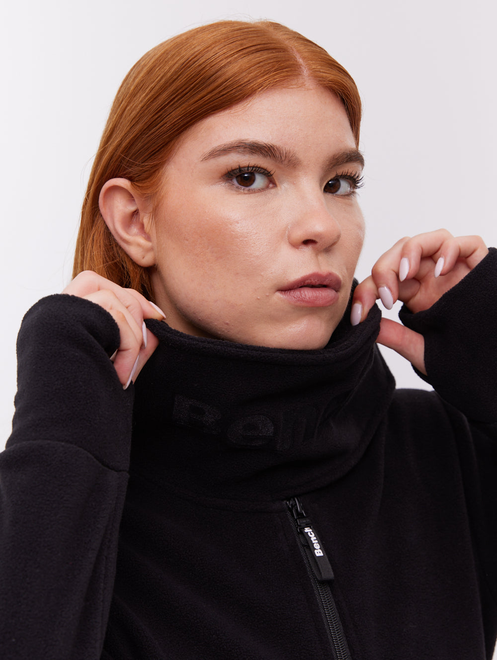 Heska Wrap-Neck Zip-Up - Black