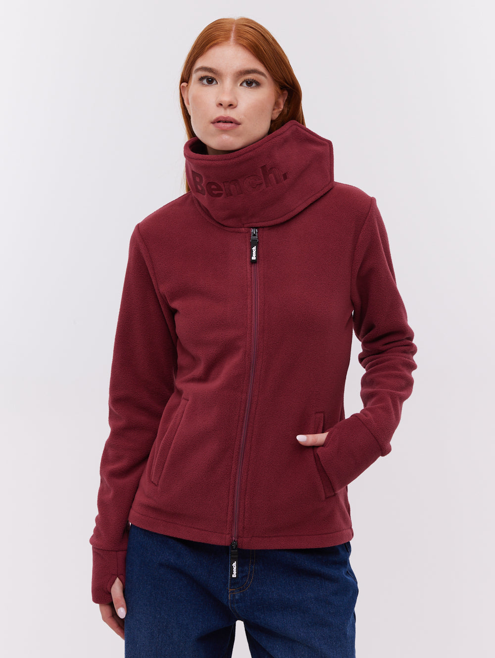 Heska Wrap-Neck Zip-Up - Red