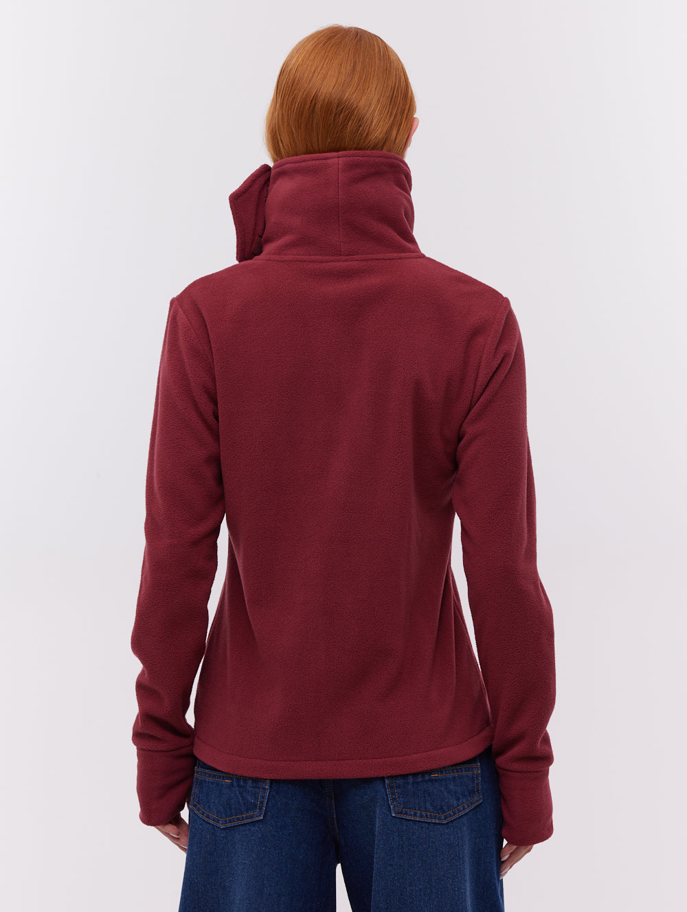 Heska Wrap-Neck Zip-Up - Red