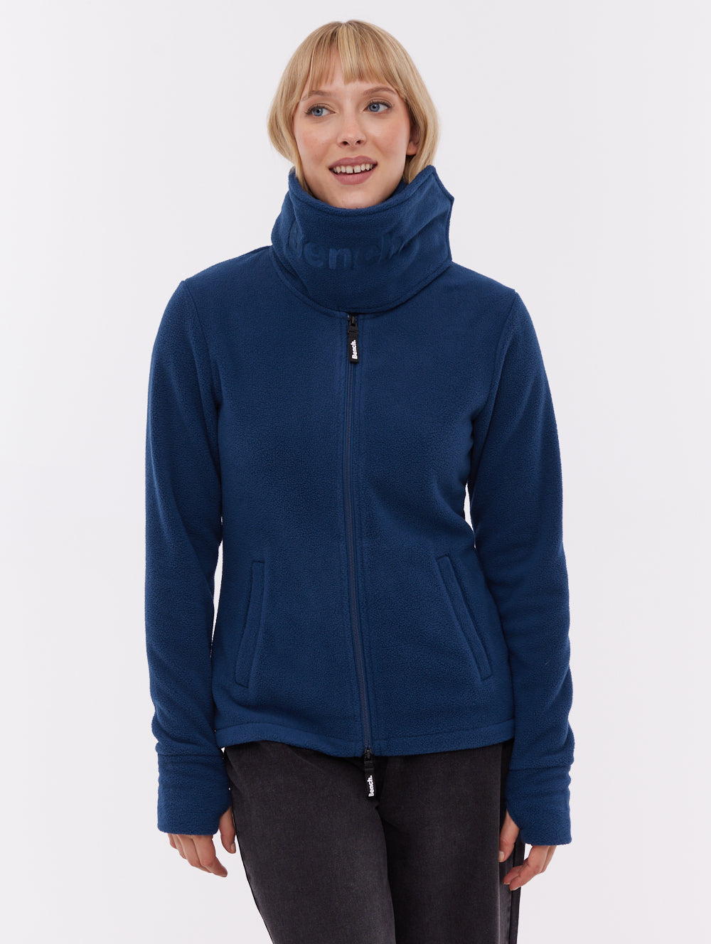 Heska Wrap-Neck Zip-Up - Blue