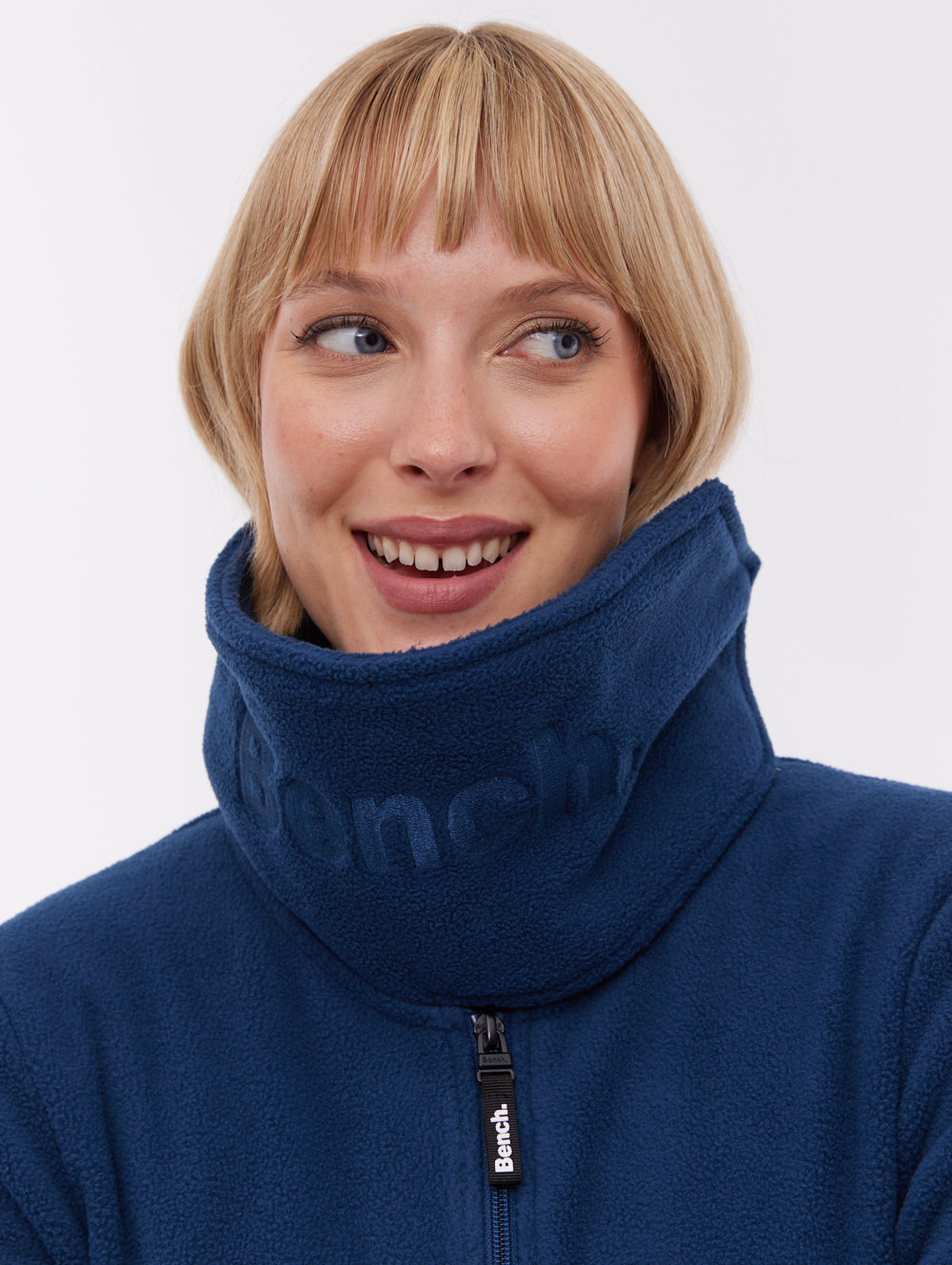 Heska Wrap-Neck Zip-Up - Blue