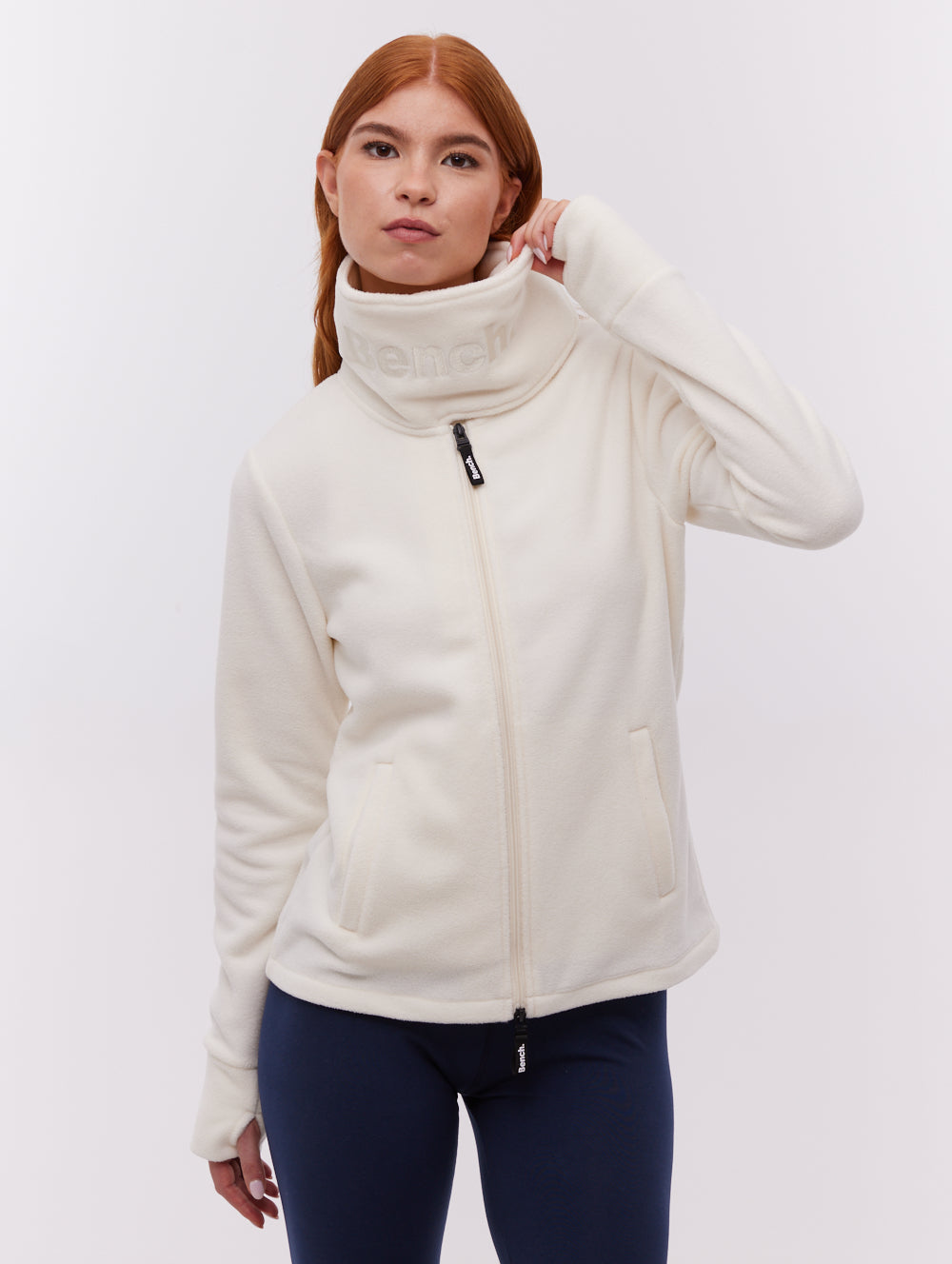 Heska Wrap-Neck Zip-Up - White