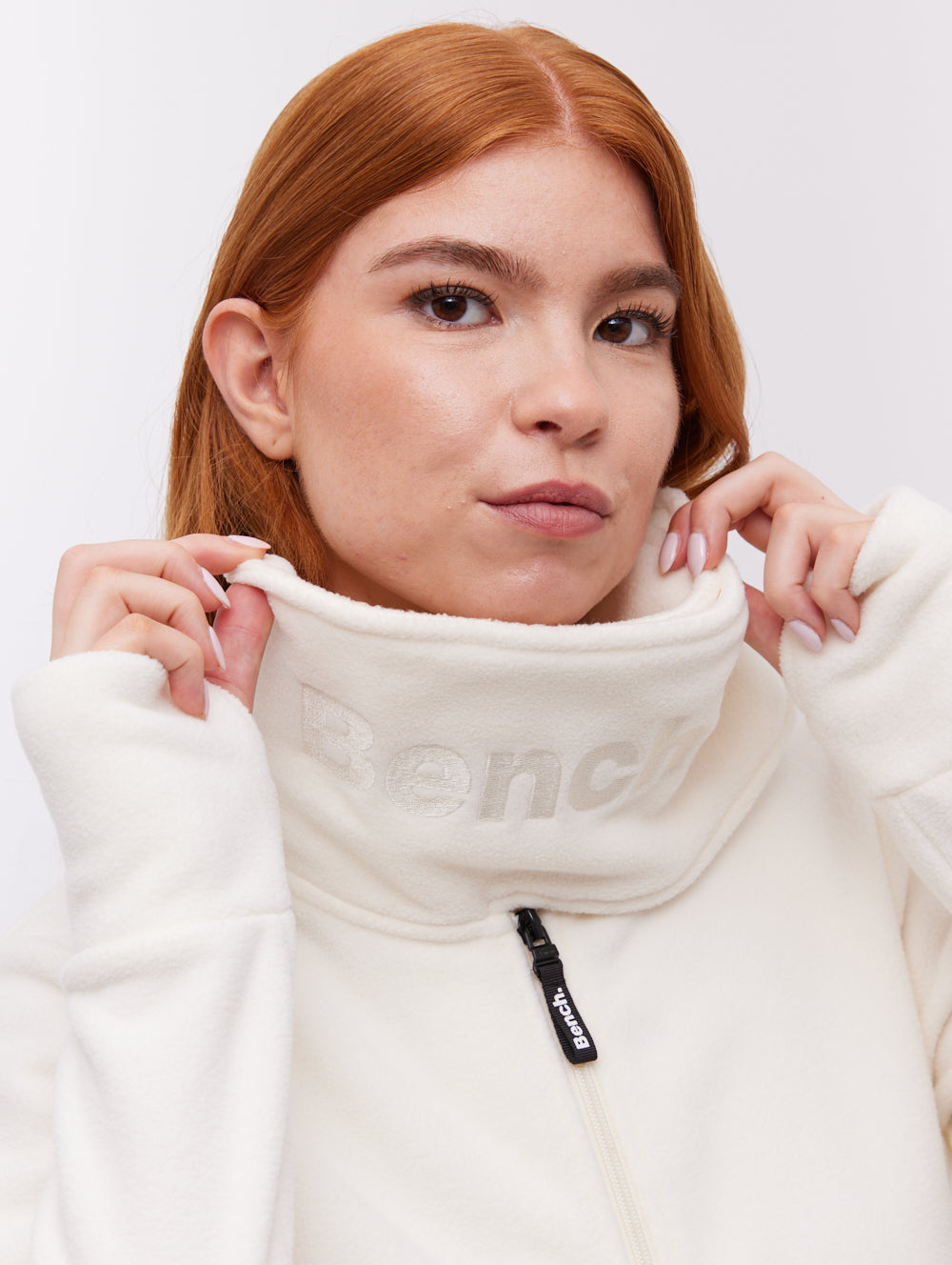 Heska Wrap-Neck Zip-Up - White