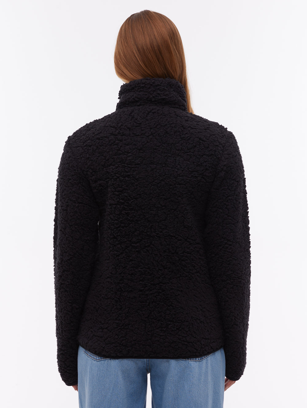 Klea Fleece Funnel Zip-Up  - Black