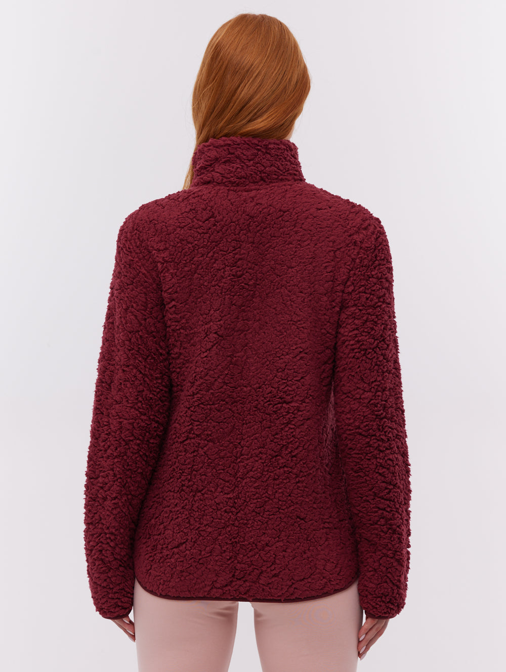 Klea Fleece Funnel Zip-Up  - Red