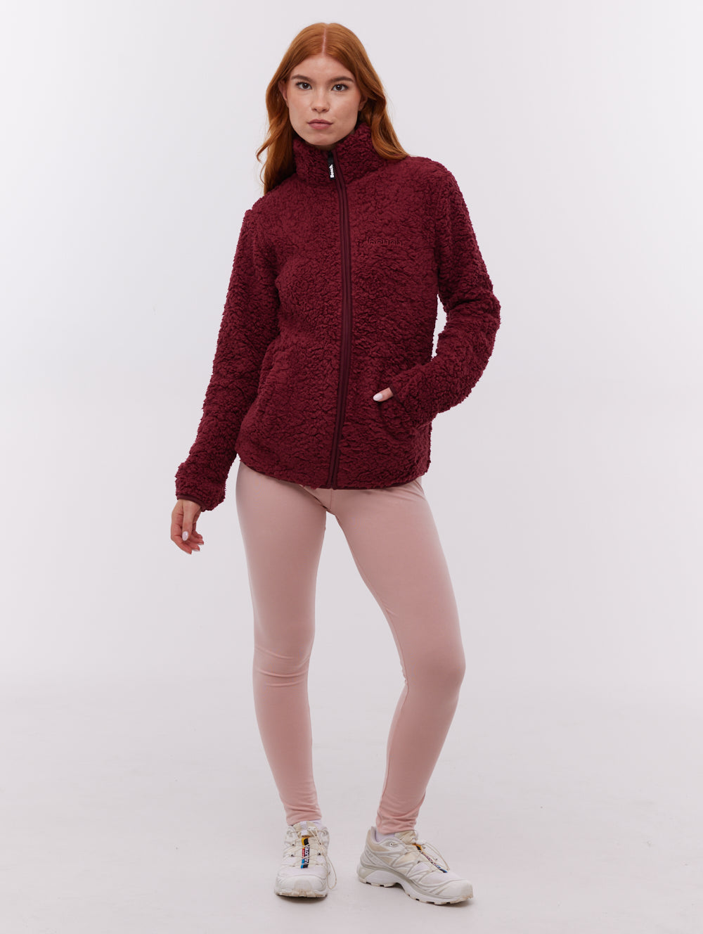 Klea Fleece Funnel Zip-Up  - Red