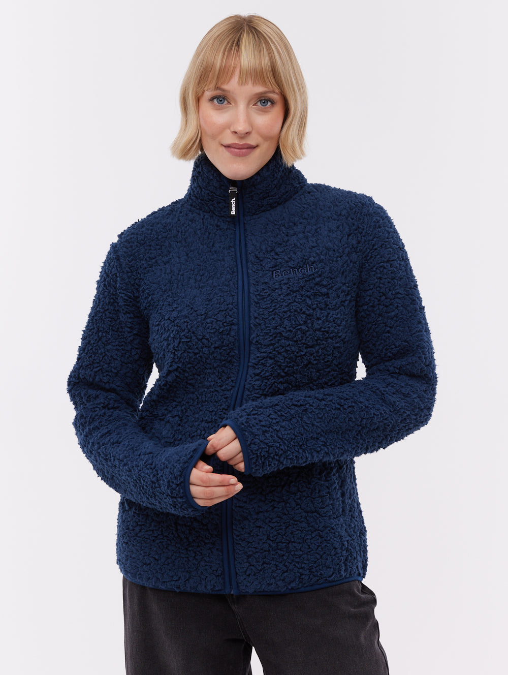 Klea Fleece Funnel Zip-Up  - Blue