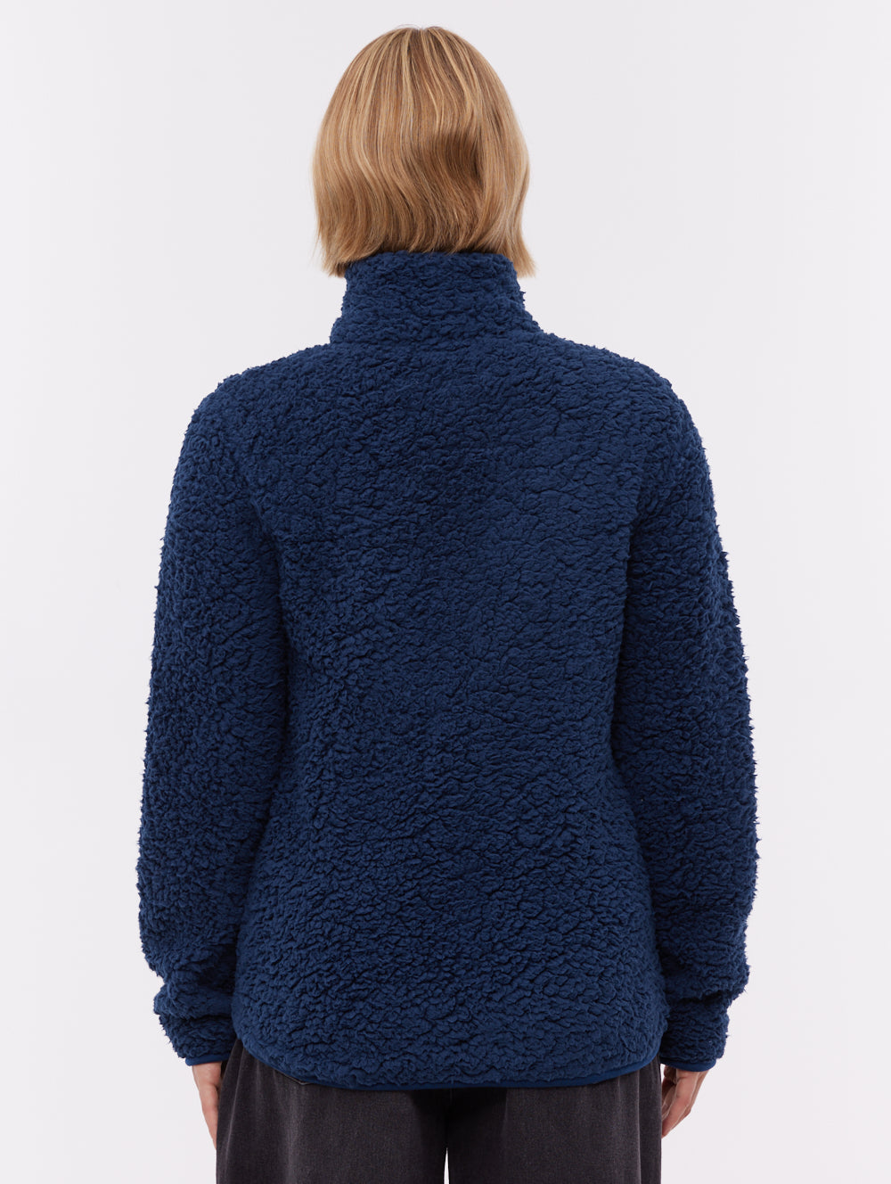 Klea Fleece Funnel Zip-Up  - Blue