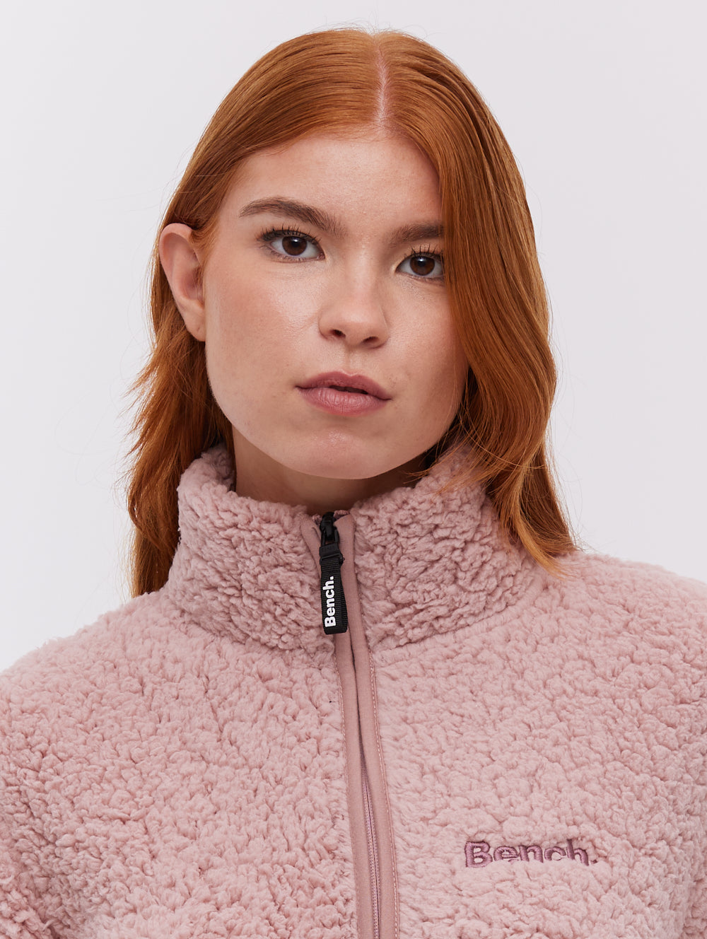 Klea Fleece Funnel Zip-Up  - Pink