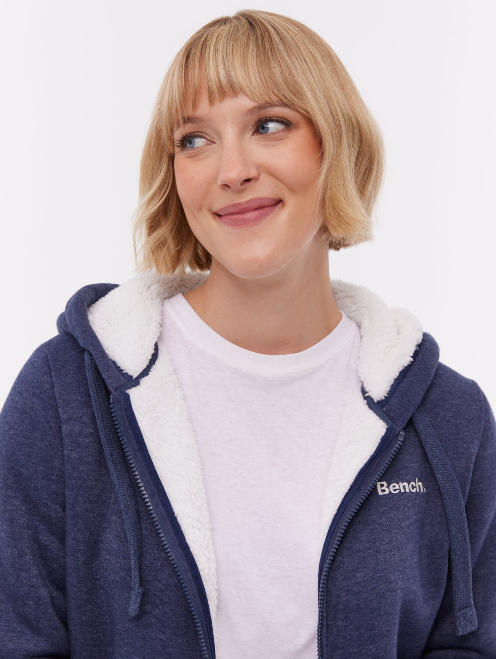 Mintz Sherpa-Lined Zip-Up Hoodie - Blue