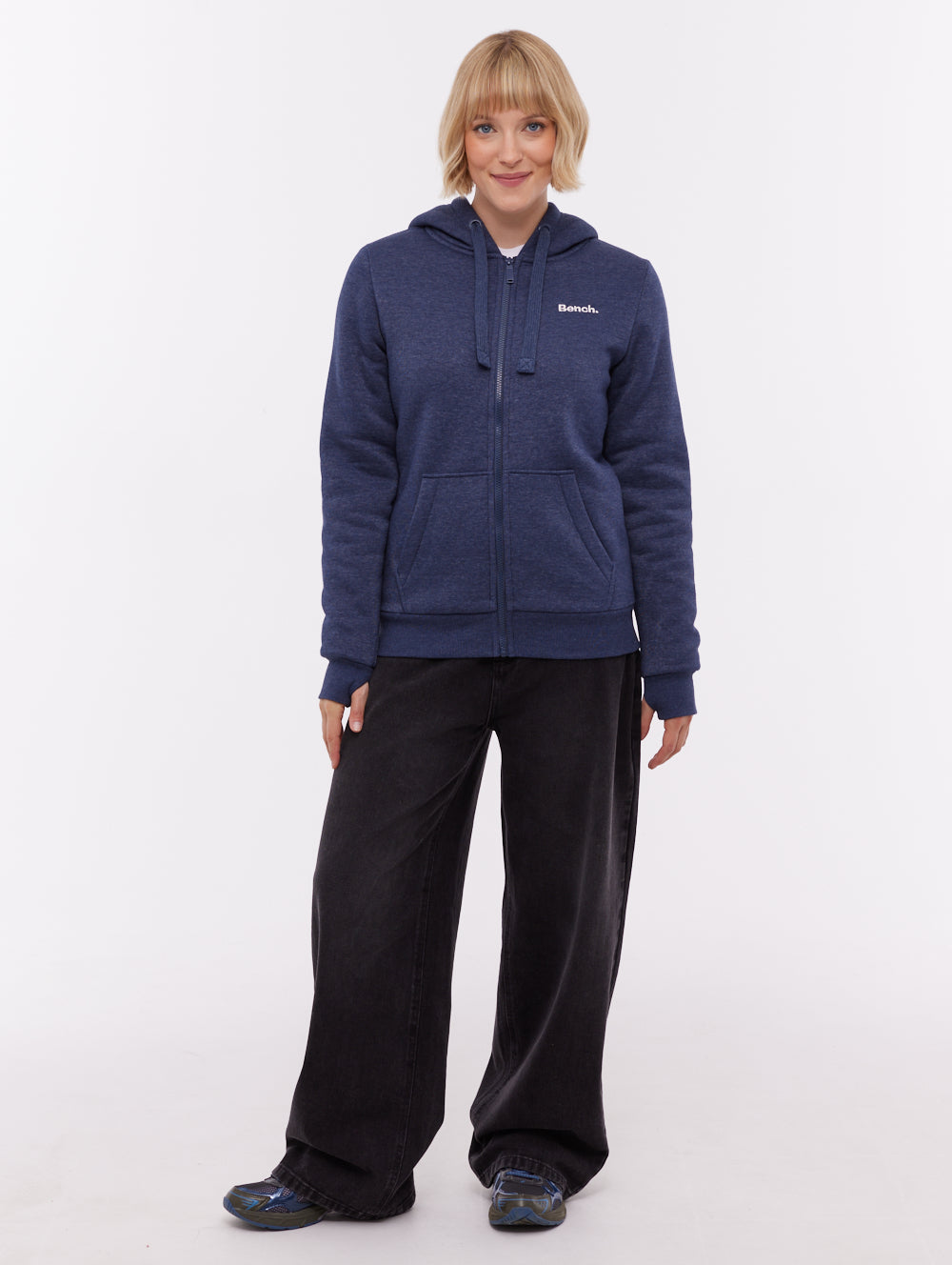 Mintz Sherpa-Lined Zip-Up Hoodie - Blue