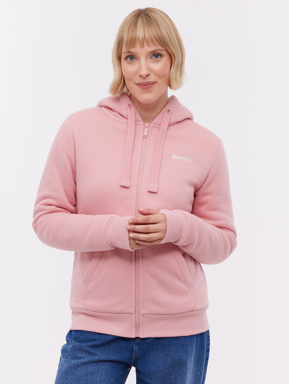 Mintz Sherpa-Lined Zip-Up Hoodie - Pink