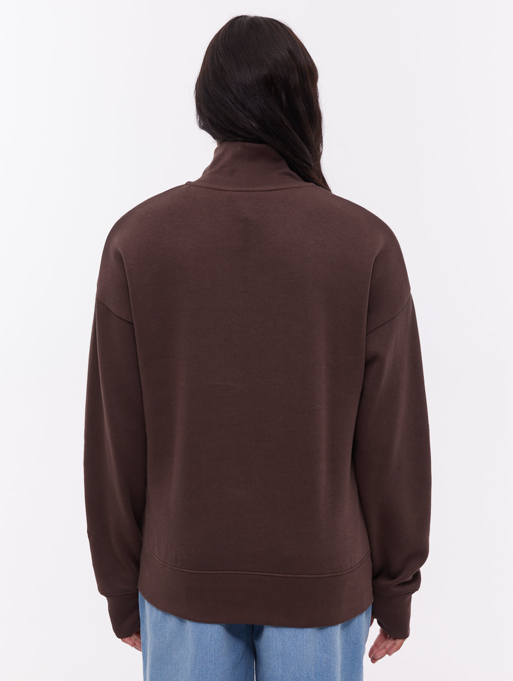 Zilia Quarter-Zip Funnel Neck - Brown