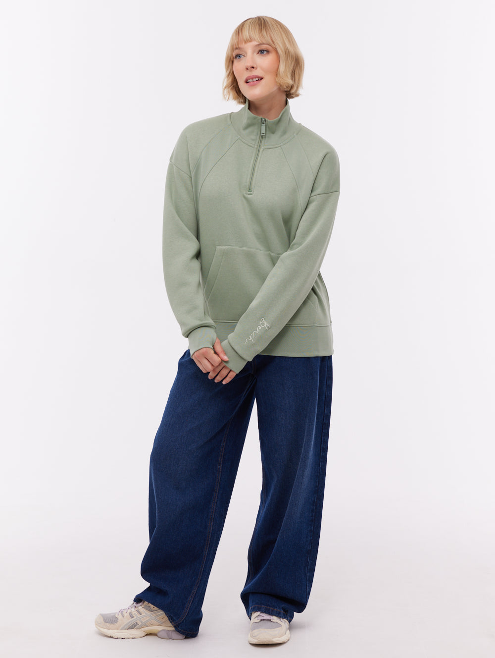 Zilia Quarter-Zip Funnel Neck - Green