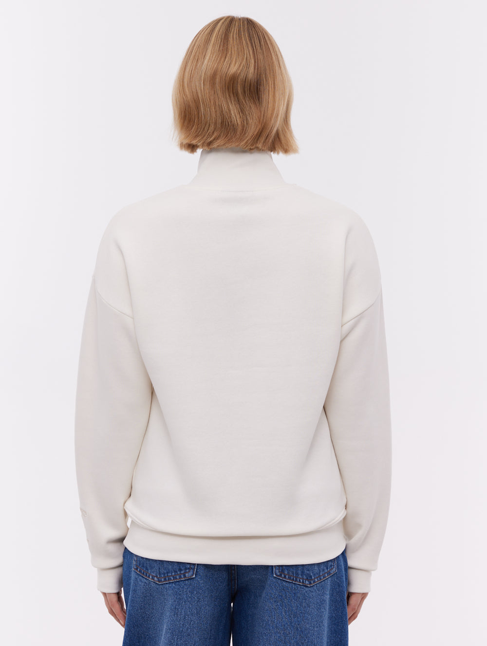 Zilia Quarter-Zip Funnel Neck - White