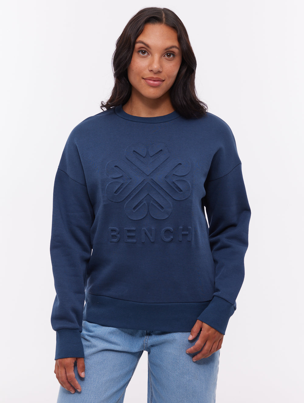 Ilma Deboss Crew Neck - Blue