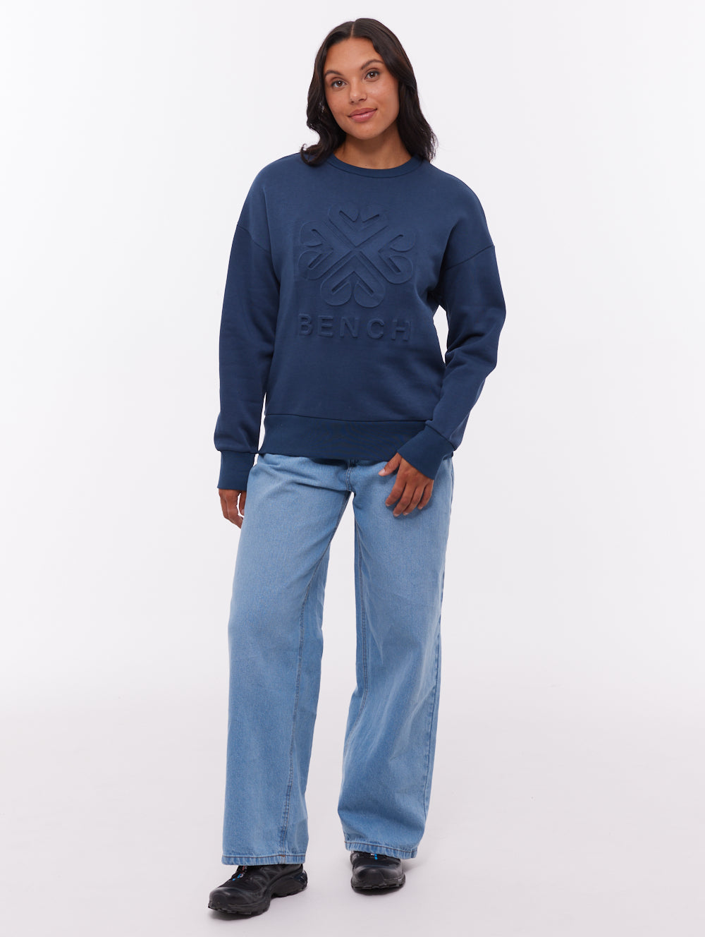 Ilma Deboss Crew Neck - Blue