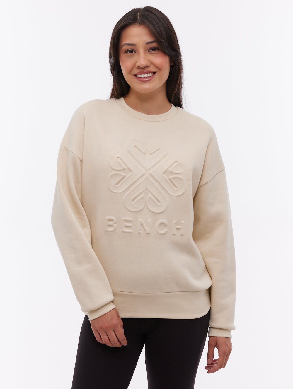 Ilma Deboss Crew Neck - White
