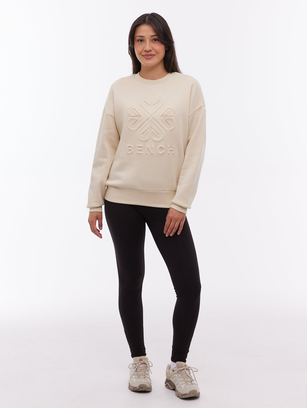 Ilma Deboss Crew Neck - White