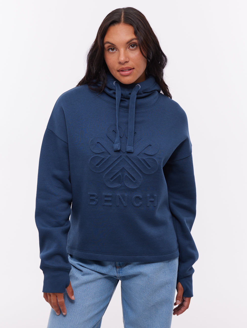 Elaina Deboss Hoodie - Blue