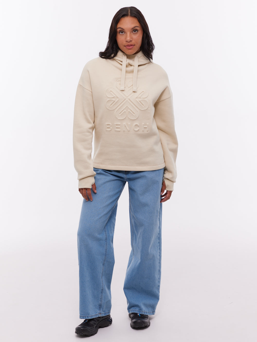 Elaina Deboss Hoodie - White