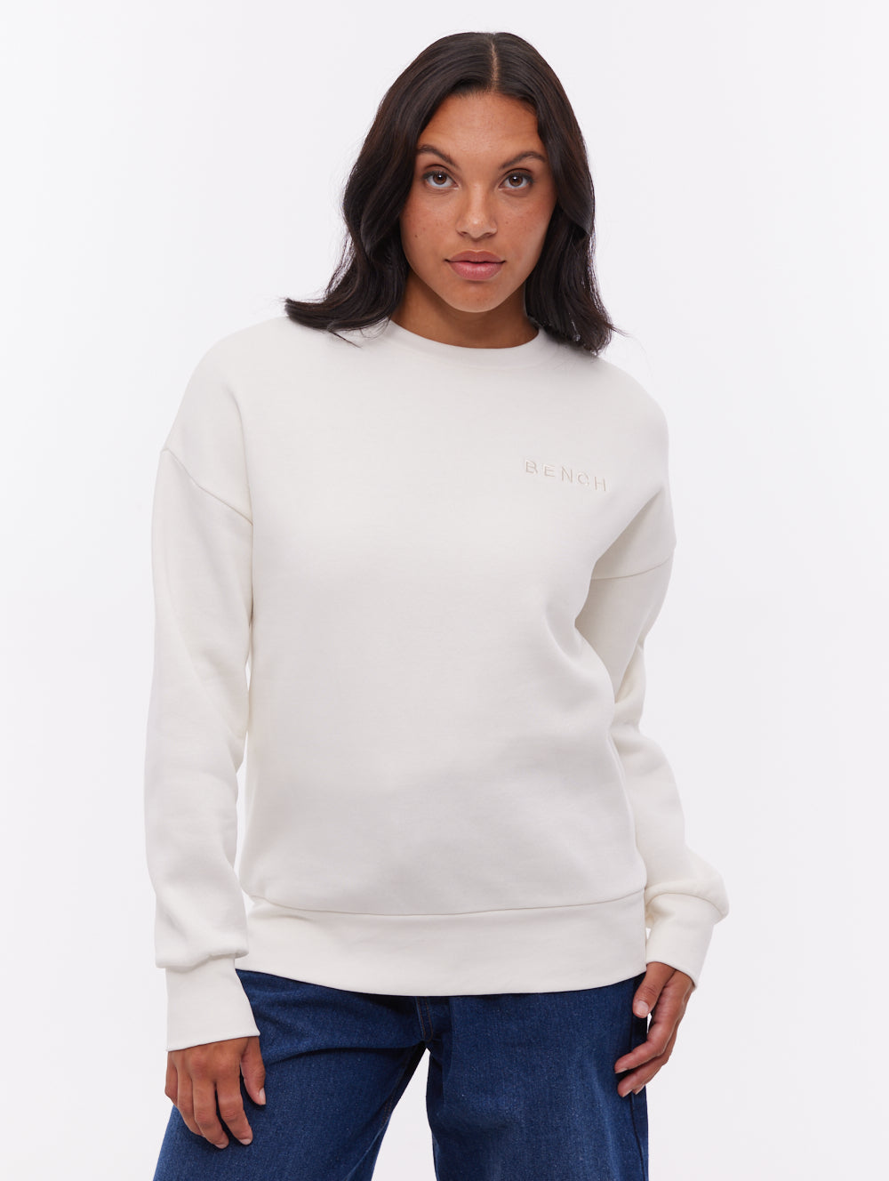Joda Vertical Logo Crew Neck - White