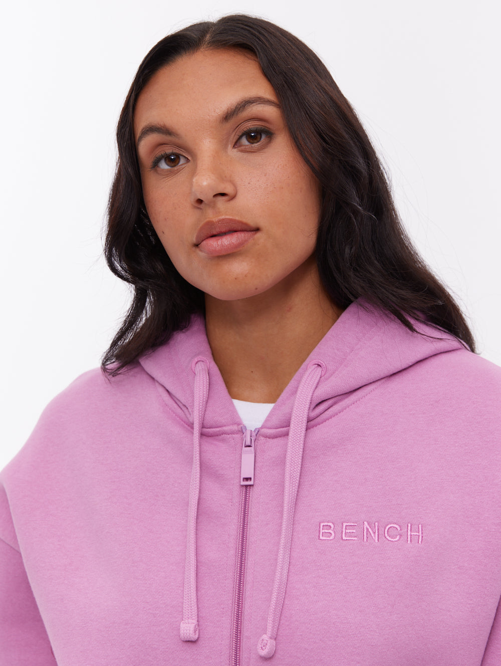 Temra Back Logo Zip-Up Hoodie - Pink