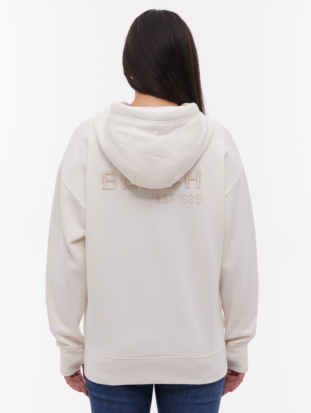 Temra Back Logo Zip-Up Hoodie - White