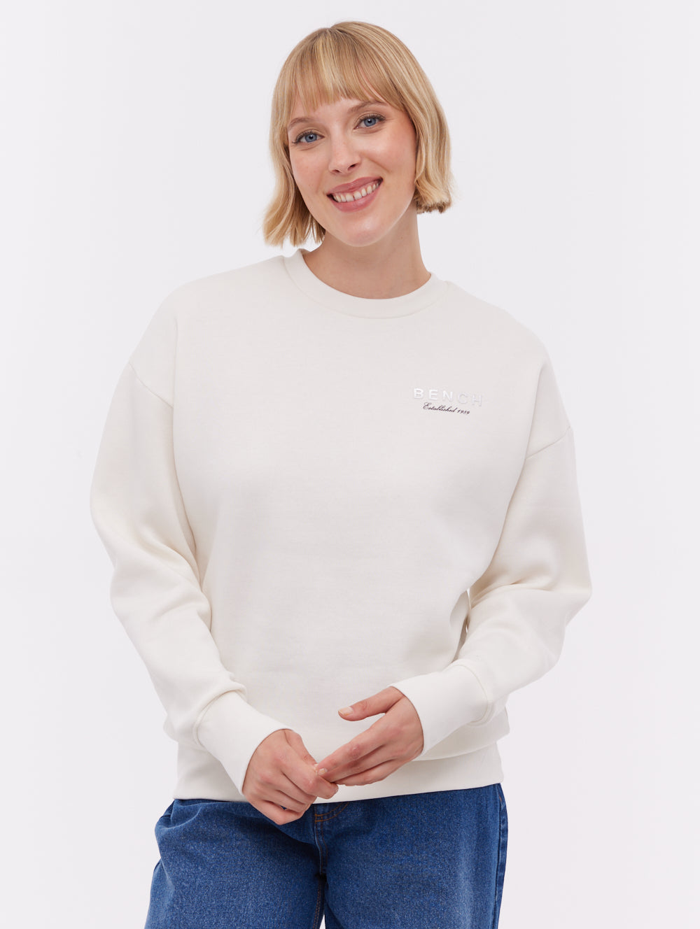 Gerna Back Print Crew Neck - White