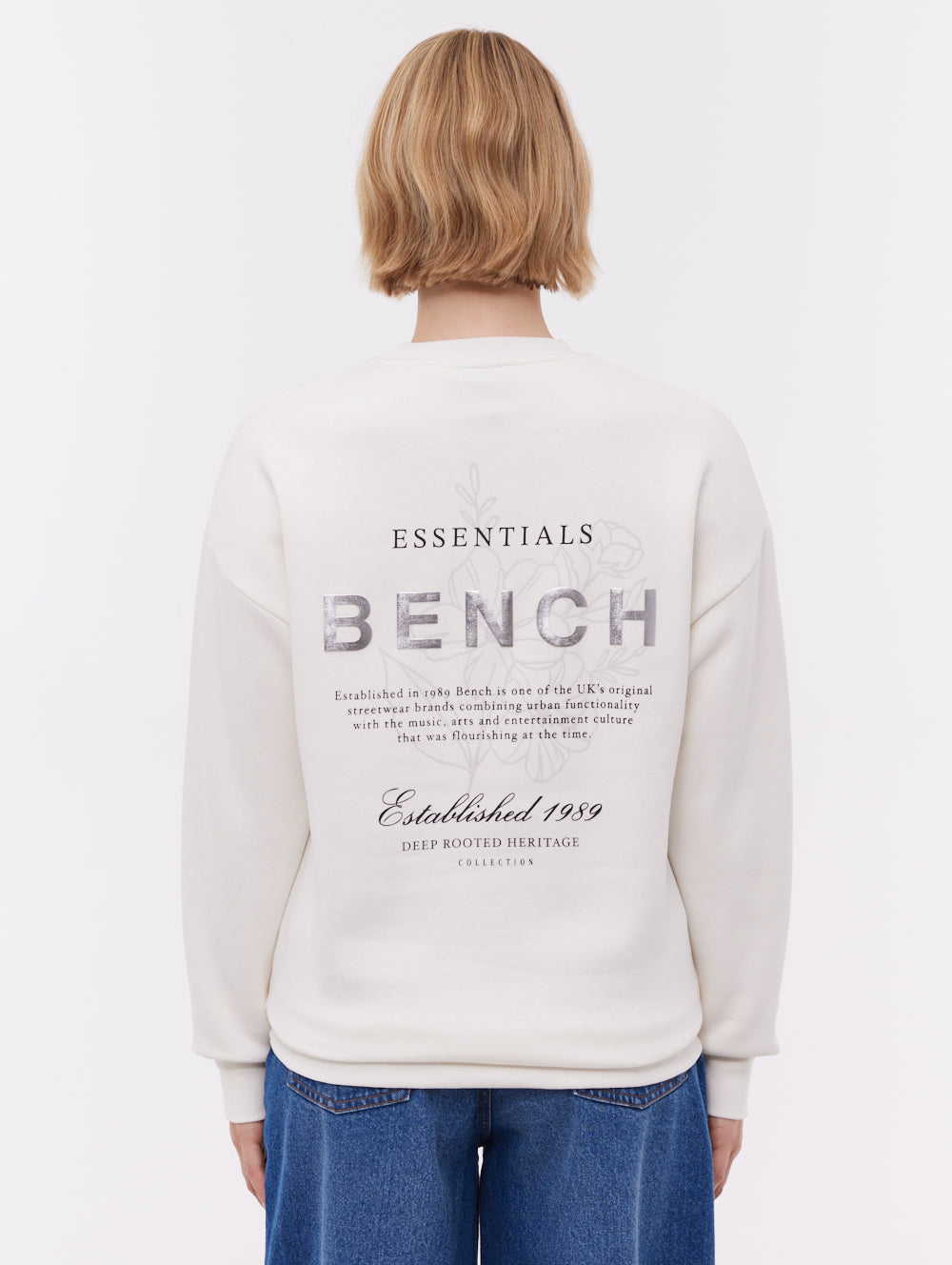 Gerna Back Print Crew Neck - White