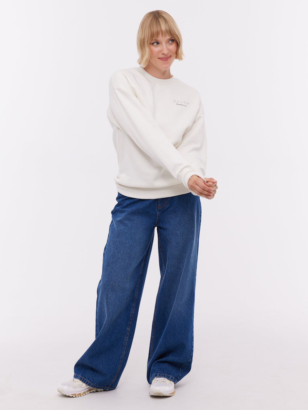 Gerna Back Print Crew Neck - White