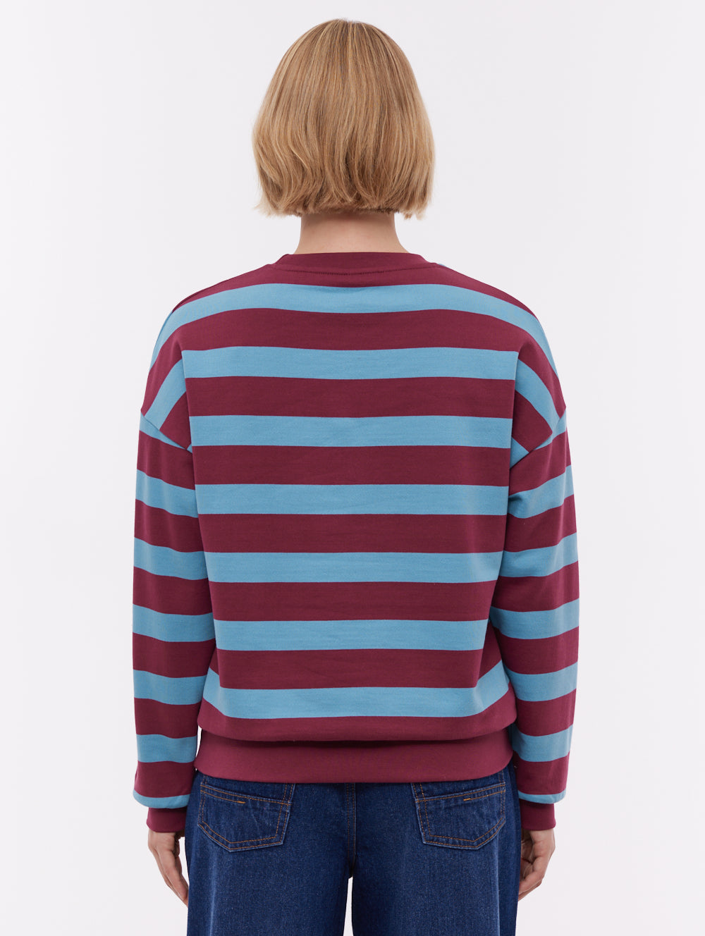 Jaye Collegiate Striped Crew Neck - Red