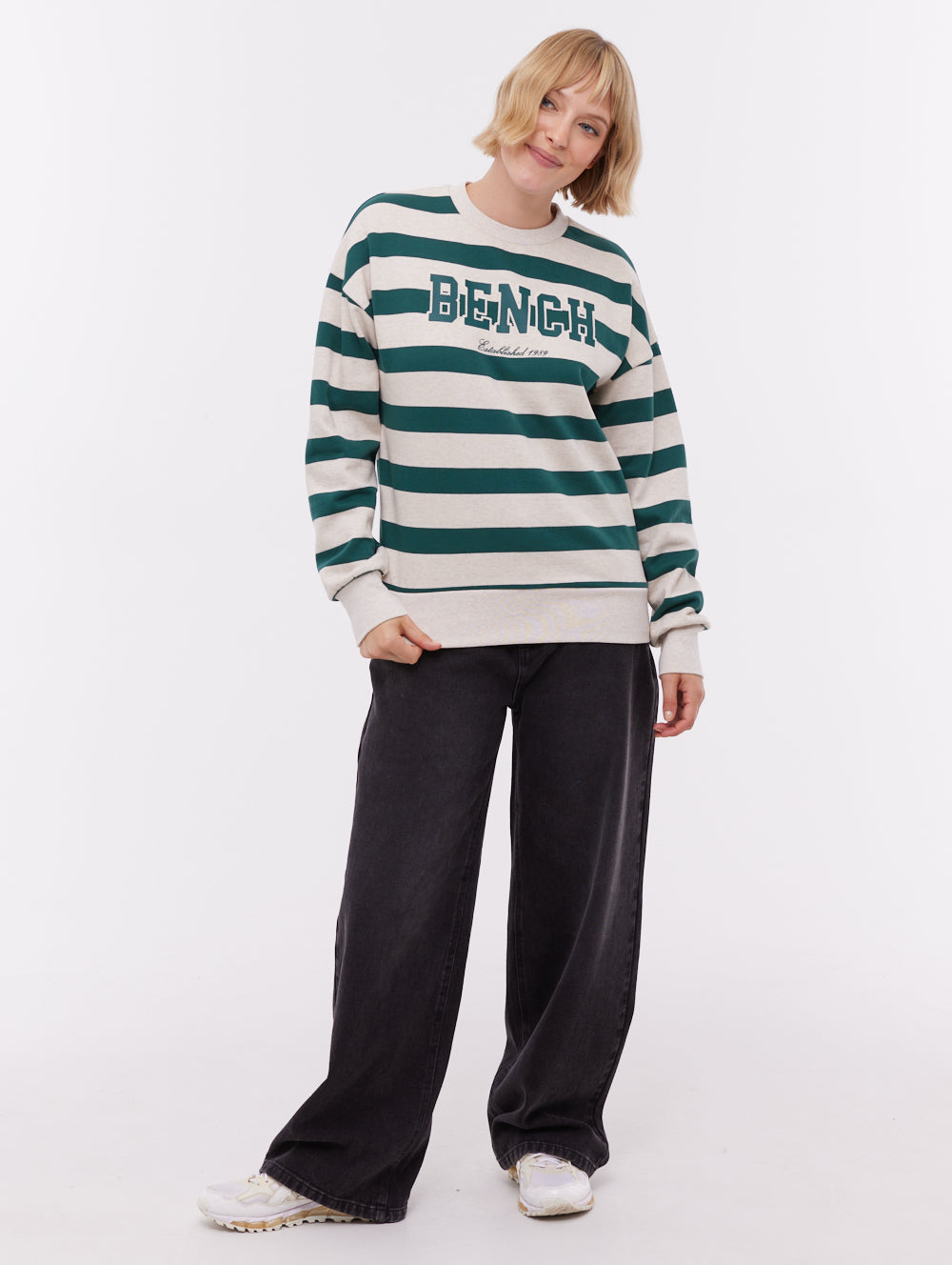 Jaye Collegiate Striped Crew Neck - Beige
