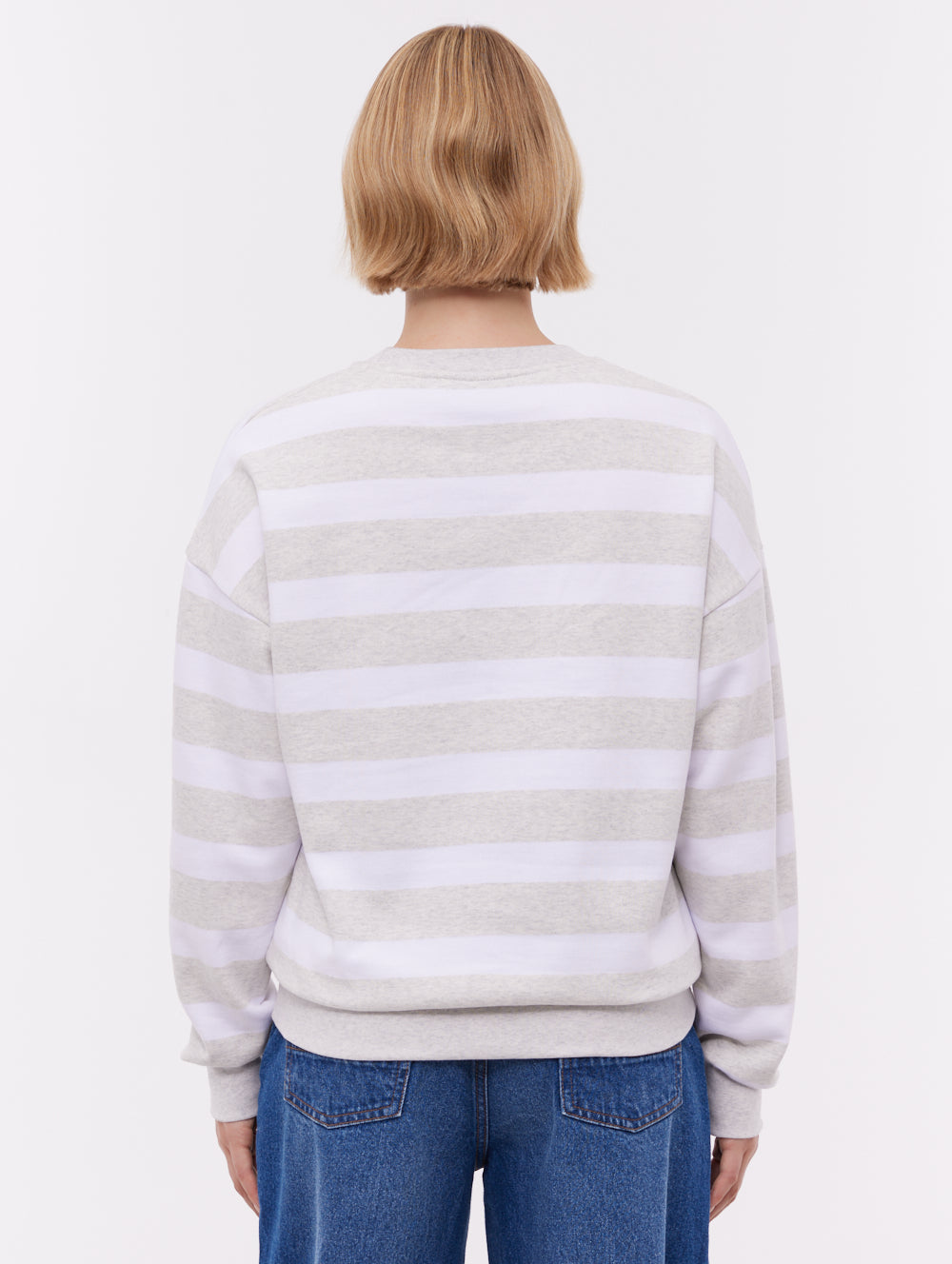 Jaye Collegiate Striped Crew Neck - Grey
