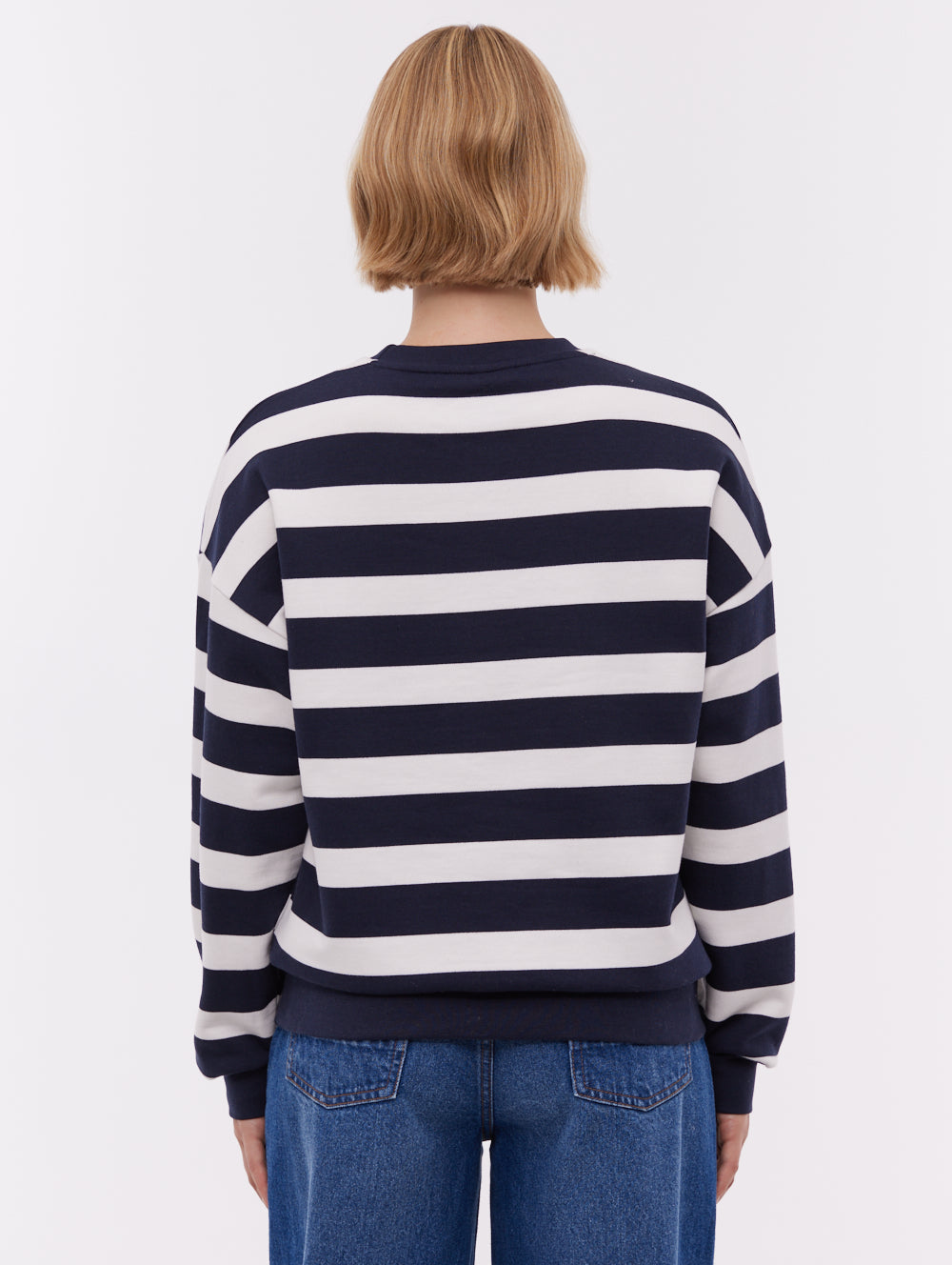 Jaye Collegiate Striped Crew Neck - Blue