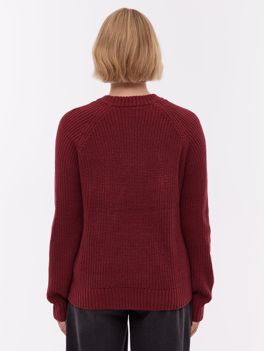 Georgiana Raglan Crew Neck Sweater - Red